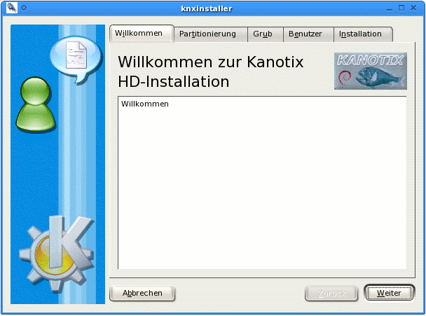 Kanotix-Installer (von Version 0.1)